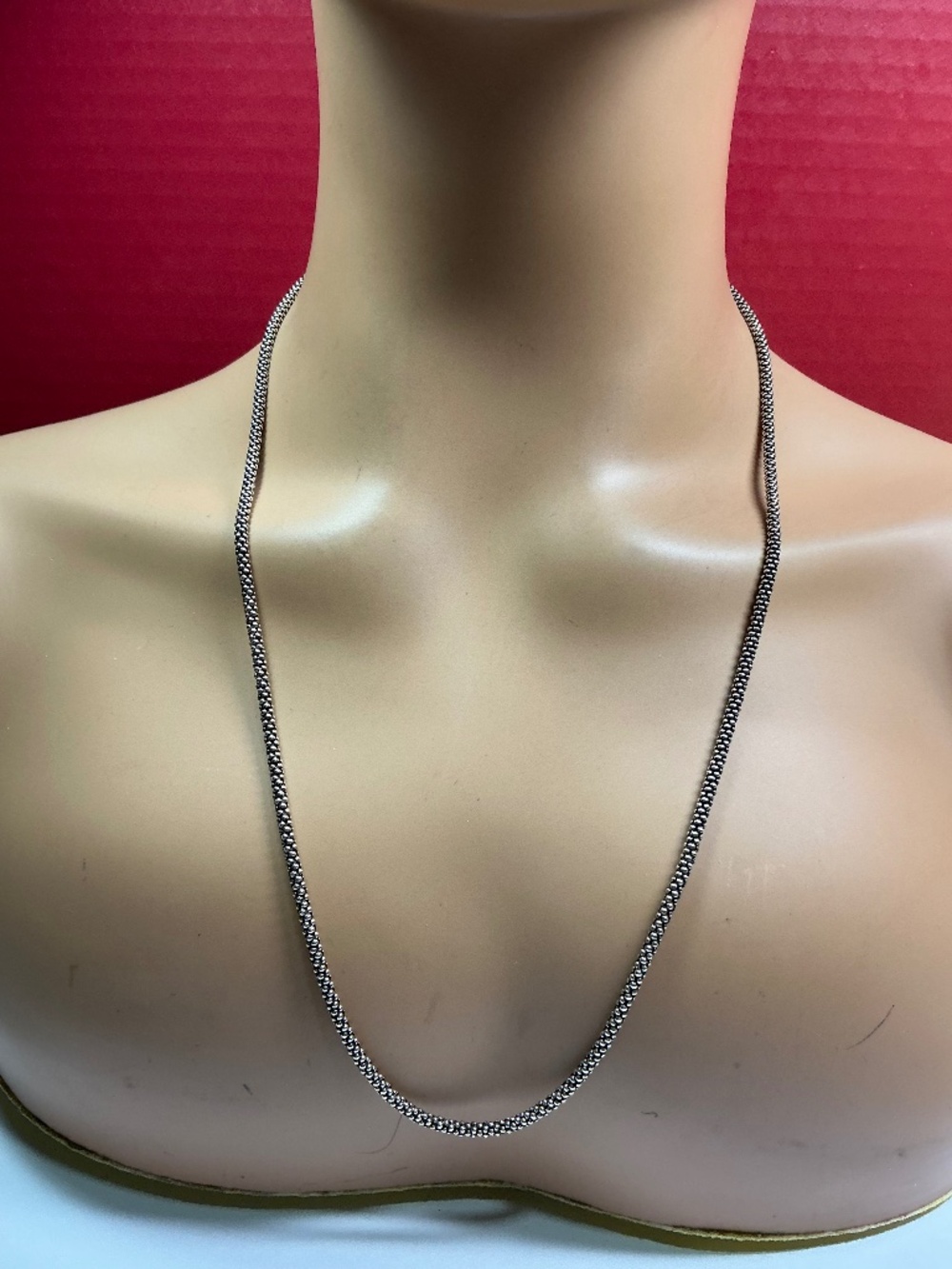 ATI Sterling Silver Popcorn Chain / Necklace. 25.5 inches long